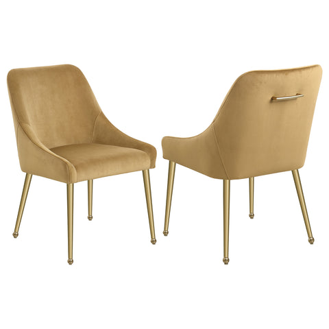 Allison Upholstered Dining Side Chair Cognac (Set of 2)Cognac / Gold