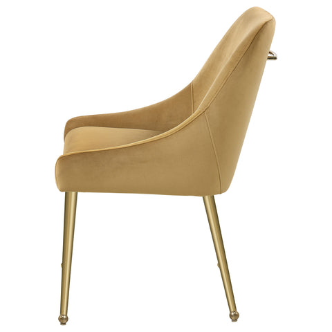 Allison Upholstered Dining Side Chair Cognac (Set of 2)Cognac / Gold