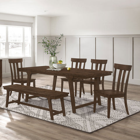 Alton 6-piece Rectangular Dining Table Set Brown Oak