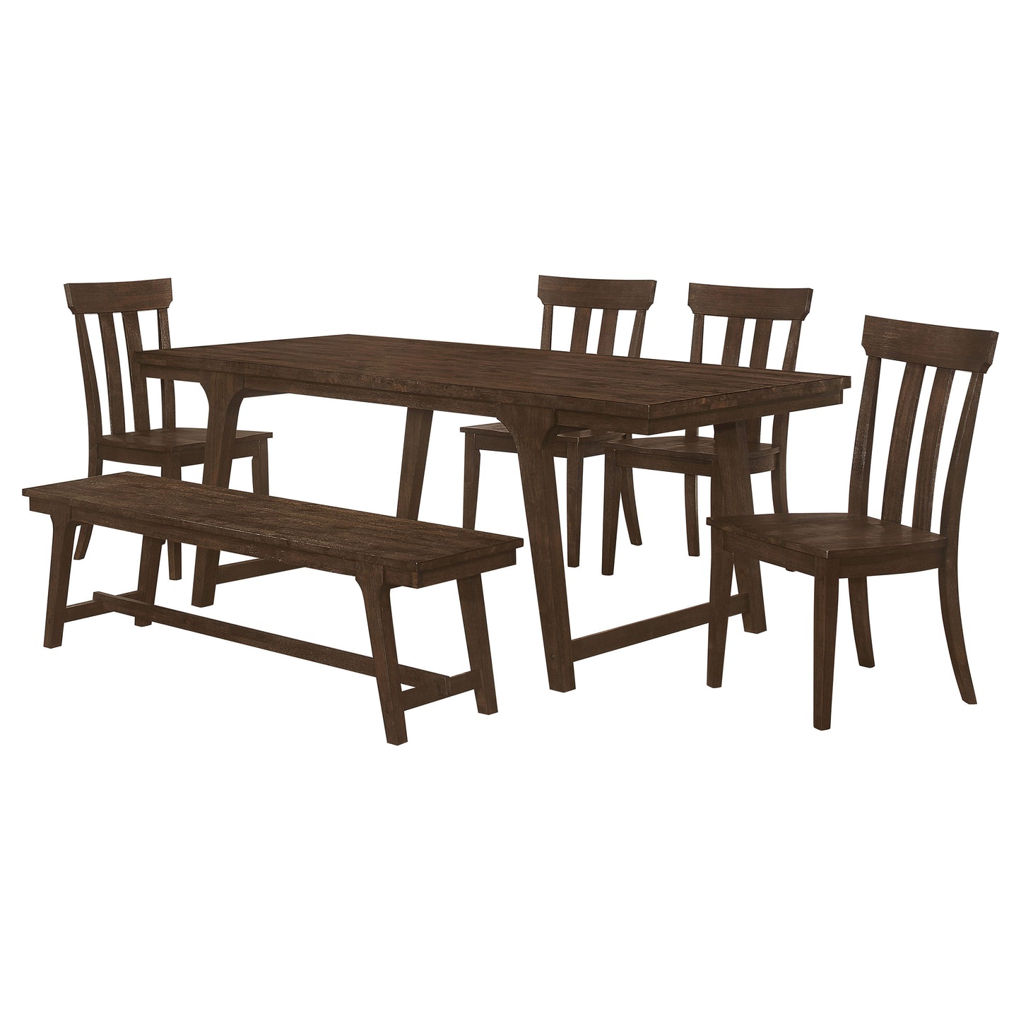 alton 6-piece rectangular dining table set brown oak