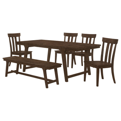 Alton 6-piece Rectangular Dining Table Set Brown Oak