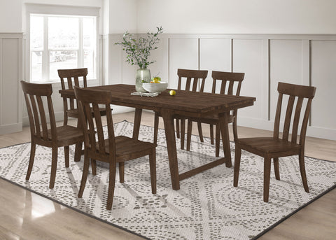 Toga 7-piece Rectangular Dining Table Set Brown OakBrown Oak