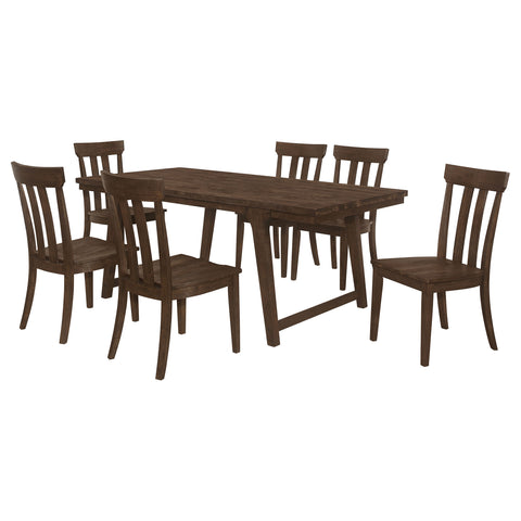 Toga 7-piece Rectangular Dining Table Set Brown OakBrown Oak