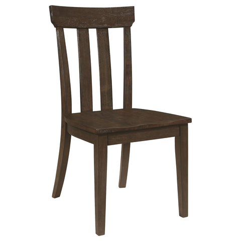 Toga Slat Back Dining Side Chair Brown Oak (Set of 2)Brown Oak