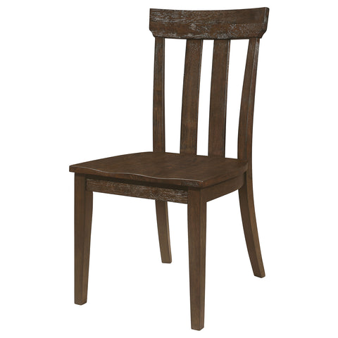 Toga Slat Back Dining Side Chair Brown Oak (Set of 2)Brown Oak