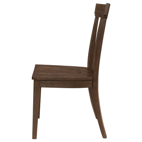 Toga Slat Back Dining Side Chair Brown Oak (Set of 2)Brown Oak