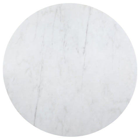 Bancroft Round 50-inch Marble Top Dining Table Brushed GoldWhite Marble