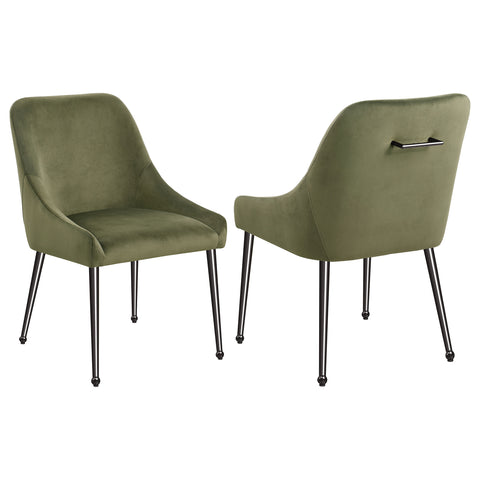 Allison Upholstered Dining Side Chair Olive (Set of 2)Olive / Black Nickel