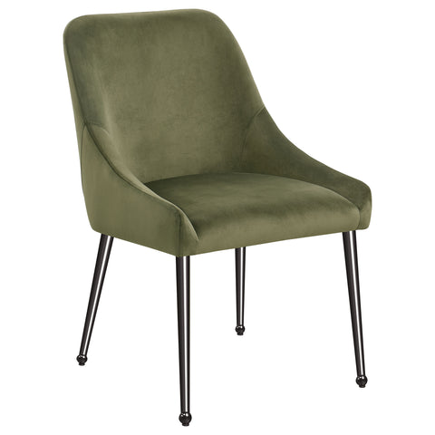 Allison Upholstered Dining Side Chair Olive (Set of 2)Olive / Black Nickel