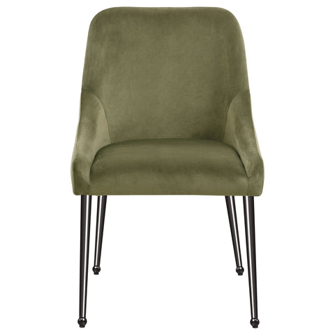 Allison Upholstered Dining Side Chair Olive (Set of 2)Olive / Black Nickel