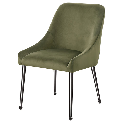 Allison Upholstered Dining Side Chair Olive (Set of 2)Olive / Black Nickel