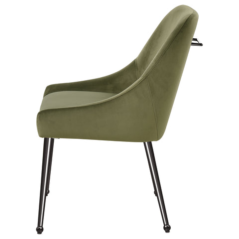 Allison Upholstered Dining Side Chair Olive (Set of 2)Olive / Black Nickel