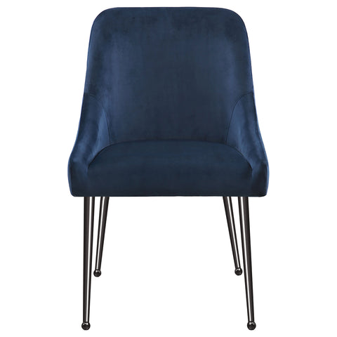 Allison Upholstered Dining Side Chair Blue (Set of 2)Blue / Black Nickel