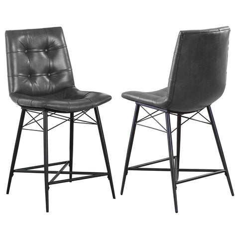 Avery Upholstered Tufted Counter Chair Charcoal (Set of 2)Charcoal