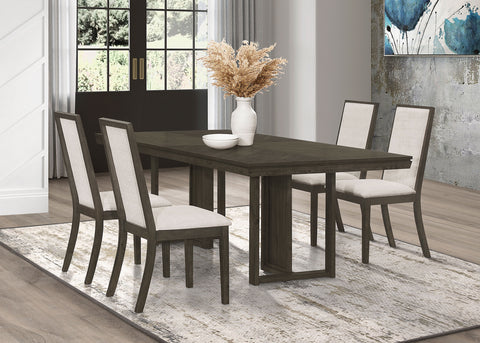 Dominick 5-piece Rectangular Dining Table Set Dark GreyDark Grey