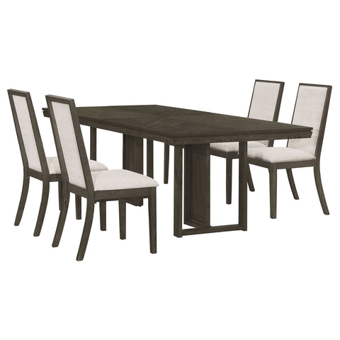 Dominick 5-piece Rectangular Dining Table Set Dark GreyDark Grey
