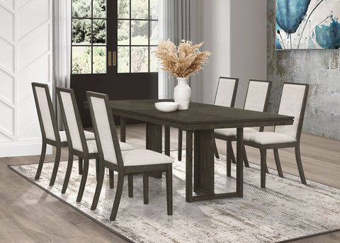 Dominick 7-piece Rectangular Dining Table Set Dark GreyDark Grey