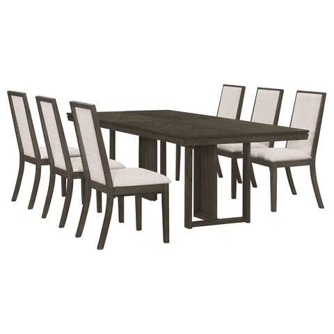 Dominick 7-piece Rectangular Dining Table Set Dark GreyDark Grey