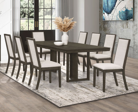 Dominick 9-piece Rectangular Dining Table Set Dark GreyDark Grey