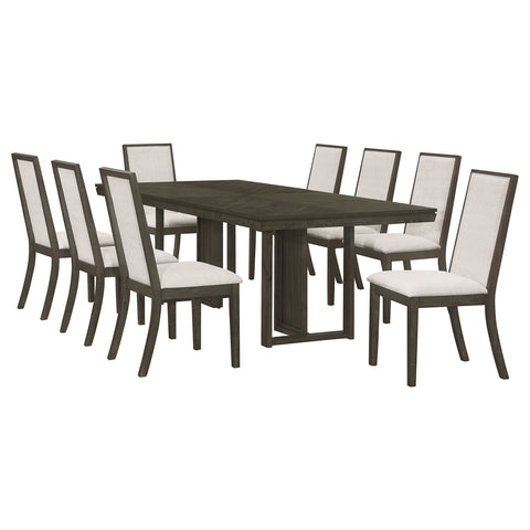 Dominick 9-piece Rectangular Dining Table Set Dark GreyDark Grey
