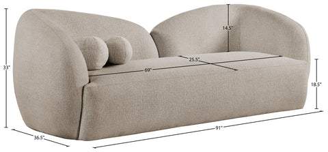 Laurel 91" Fabric Upholstered Sofa, 1 Piece
