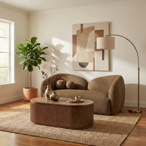 Dorian Brown 68 Fabric Upholstered Loveseat, 1 Piece