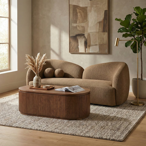 Dorian Brown 91 Fabric Upholstered Sofa, 1 Piece