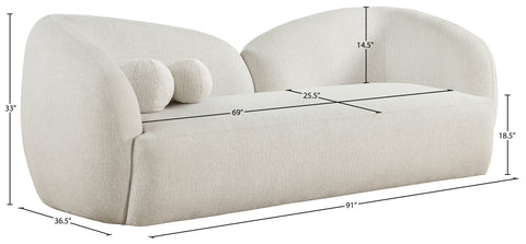Laurel 91" Fabric Upholstered Sofa, 1 Piece