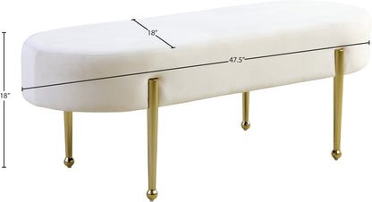 Vector Cream Velvet Bench Cream