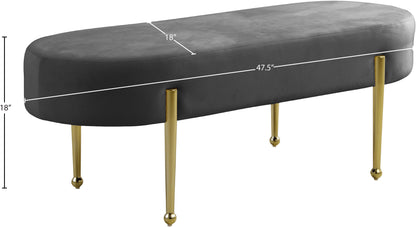 Vector Grey Velvet Bench Grey