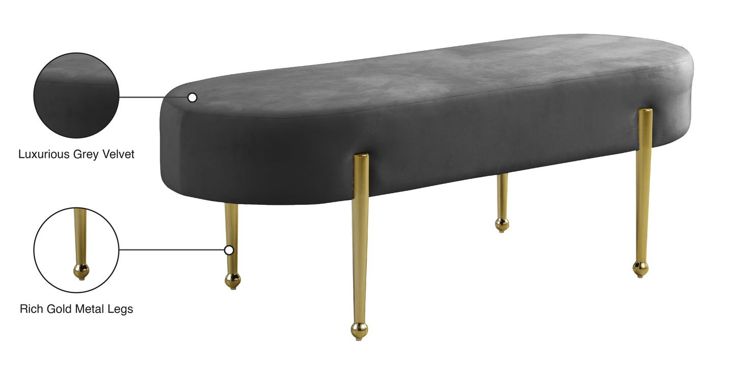 vector grey velvet bench grey