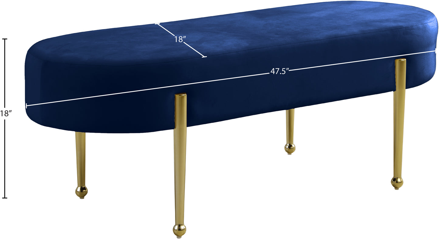 vector navy velvet bench navy