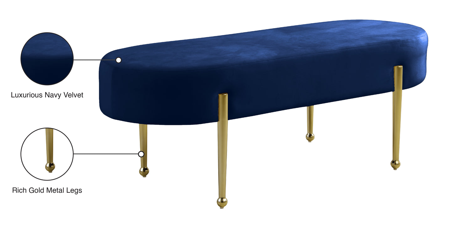 vector navy velvet bench navy