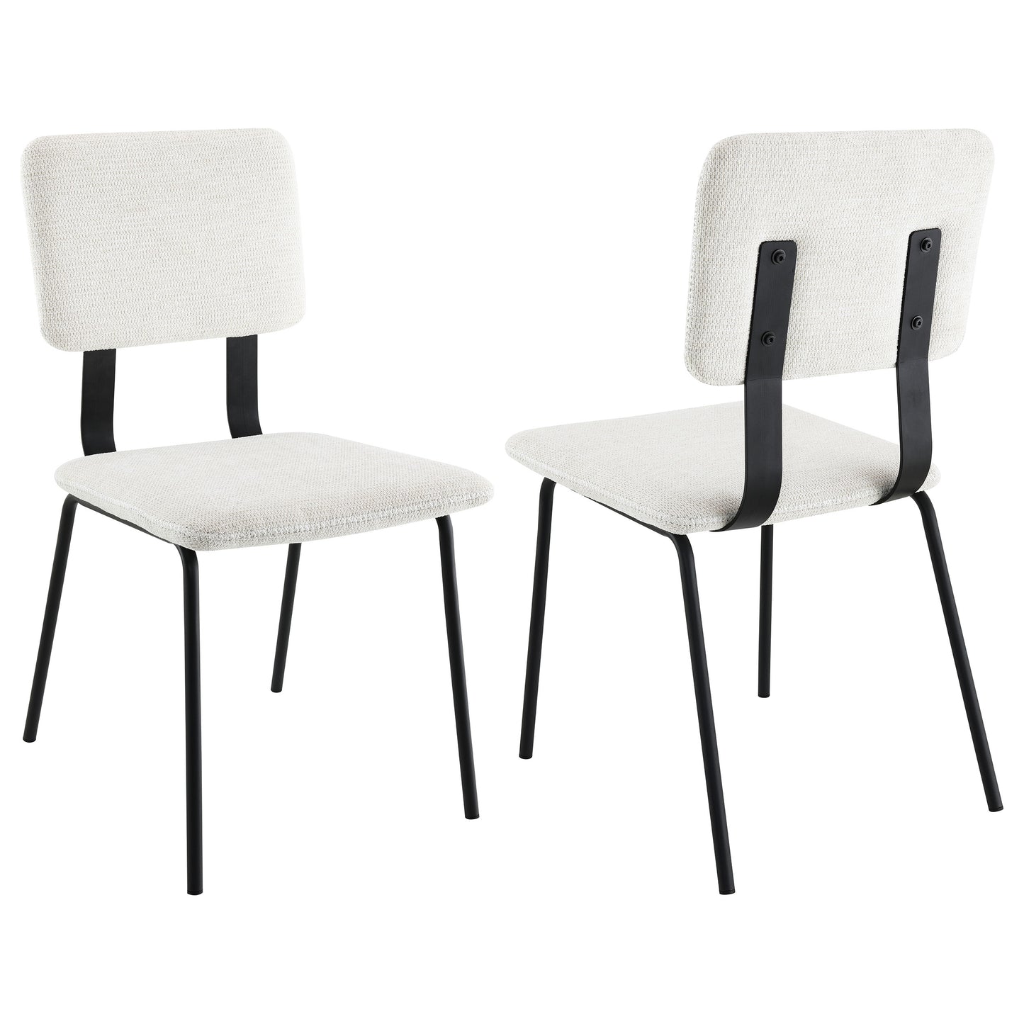 ashlyn fabric upholstered dining side chair white (set of 2)