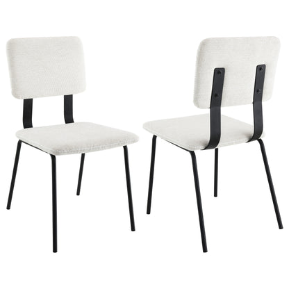 Ashlyn Fabric Upholstered Dining Side Chair White (Set of 2)