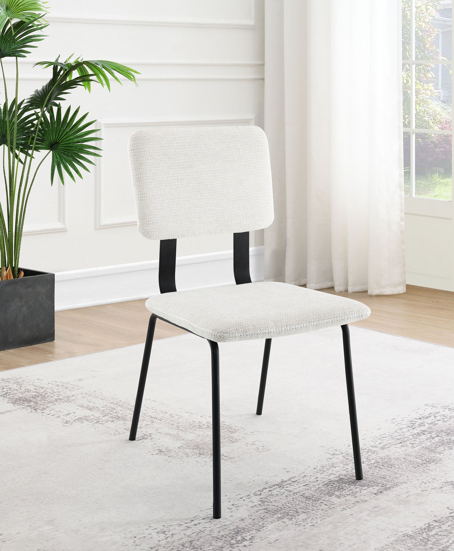 ashlyn fabric upholstered dining side chair white (set of 2)