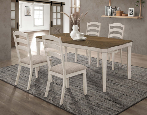 Klein 5-piece Rectangular Dining Table Set Rustic CreamRustic Cream