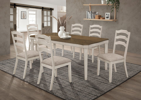 Klein 7-piece Rectangular Dining Table Set Rustic CreamRustic Cream