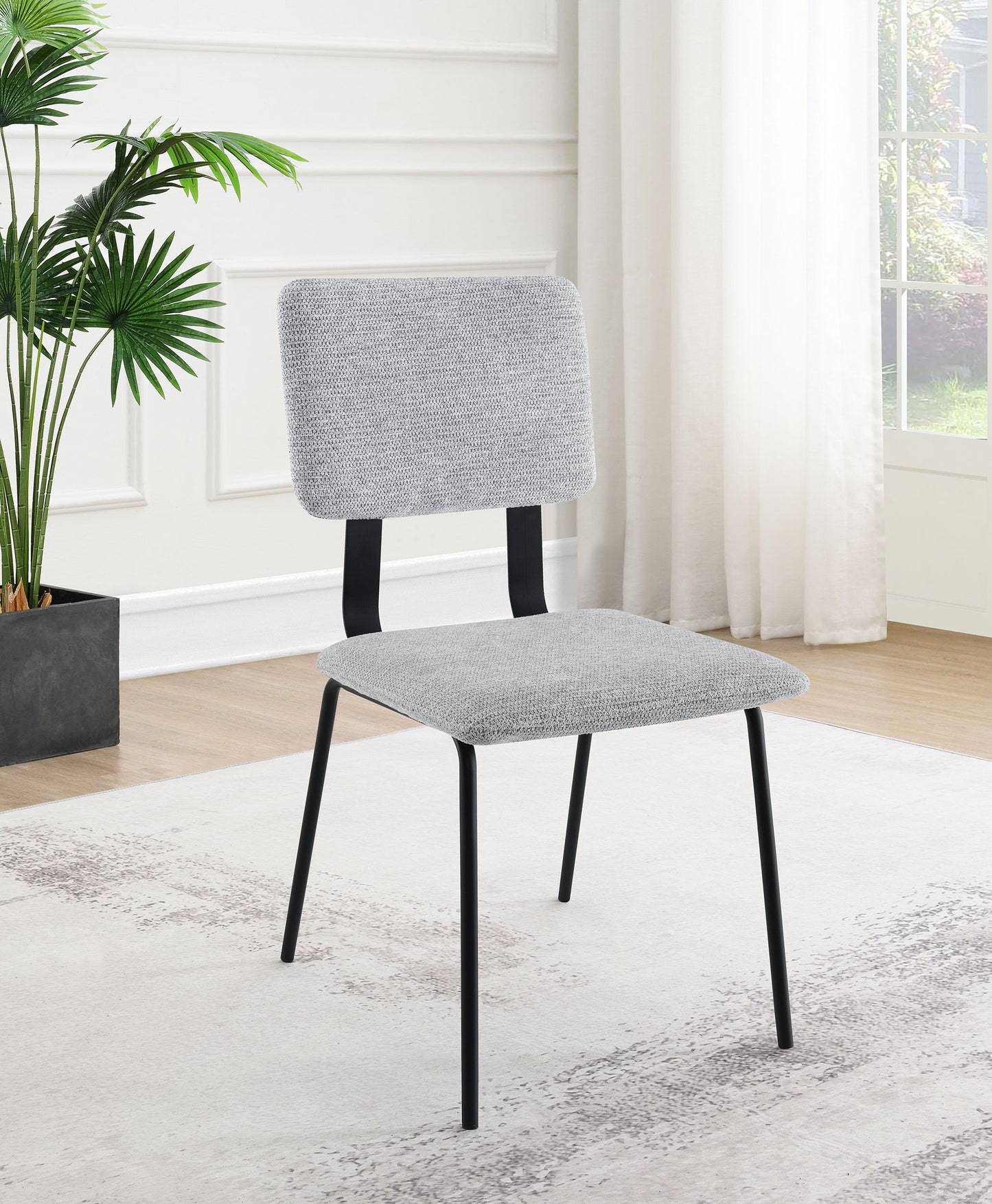 ashlyn fabric upholstered dining side chair grey (set of 2)