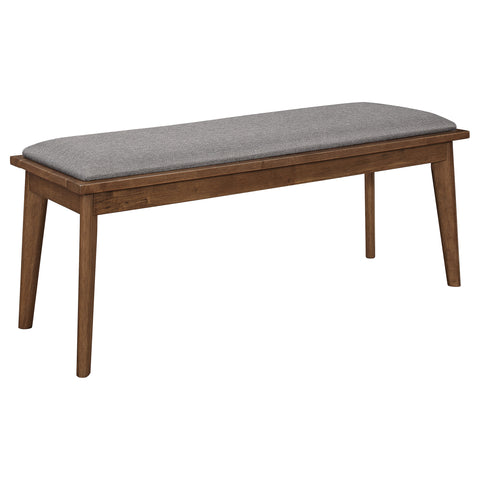 Cotswold Upholstered Dining Bench Grey and Natural WalnutNatural Walnut