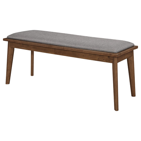 Cotswold Upholstered Dining Bench Grey and Natural WalnutNatural Walnut