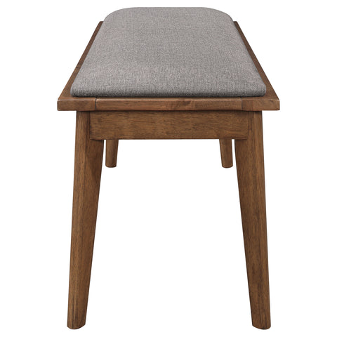 Cotswold Upholstered Dining Bench Grey and Natural WalnutNatural Walnut