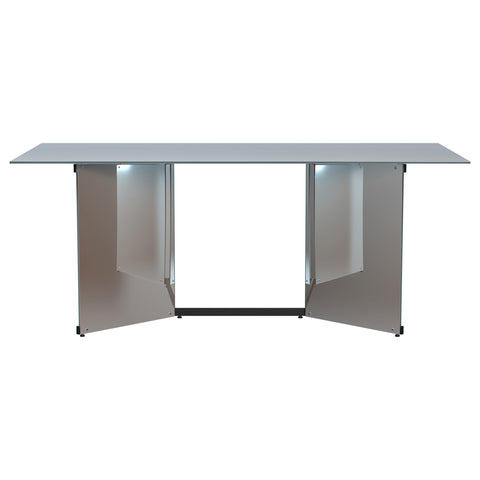 Dilleston 76-inch Rectangular Mirrored Dining Table SilverMirror
