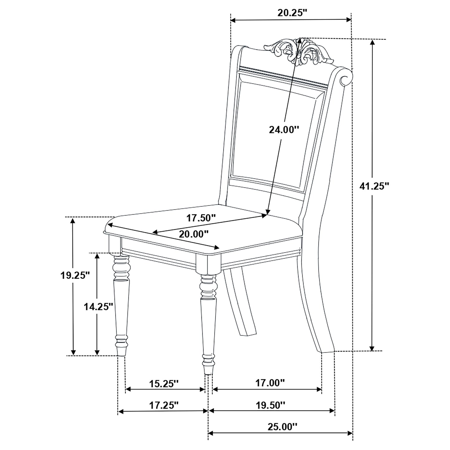 glenmark wood dining side chair chestnut (set of 2)