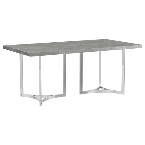 Laughton 72-inch Rectangular Dining Table Grey Faux MarbleGrey Faux Marble