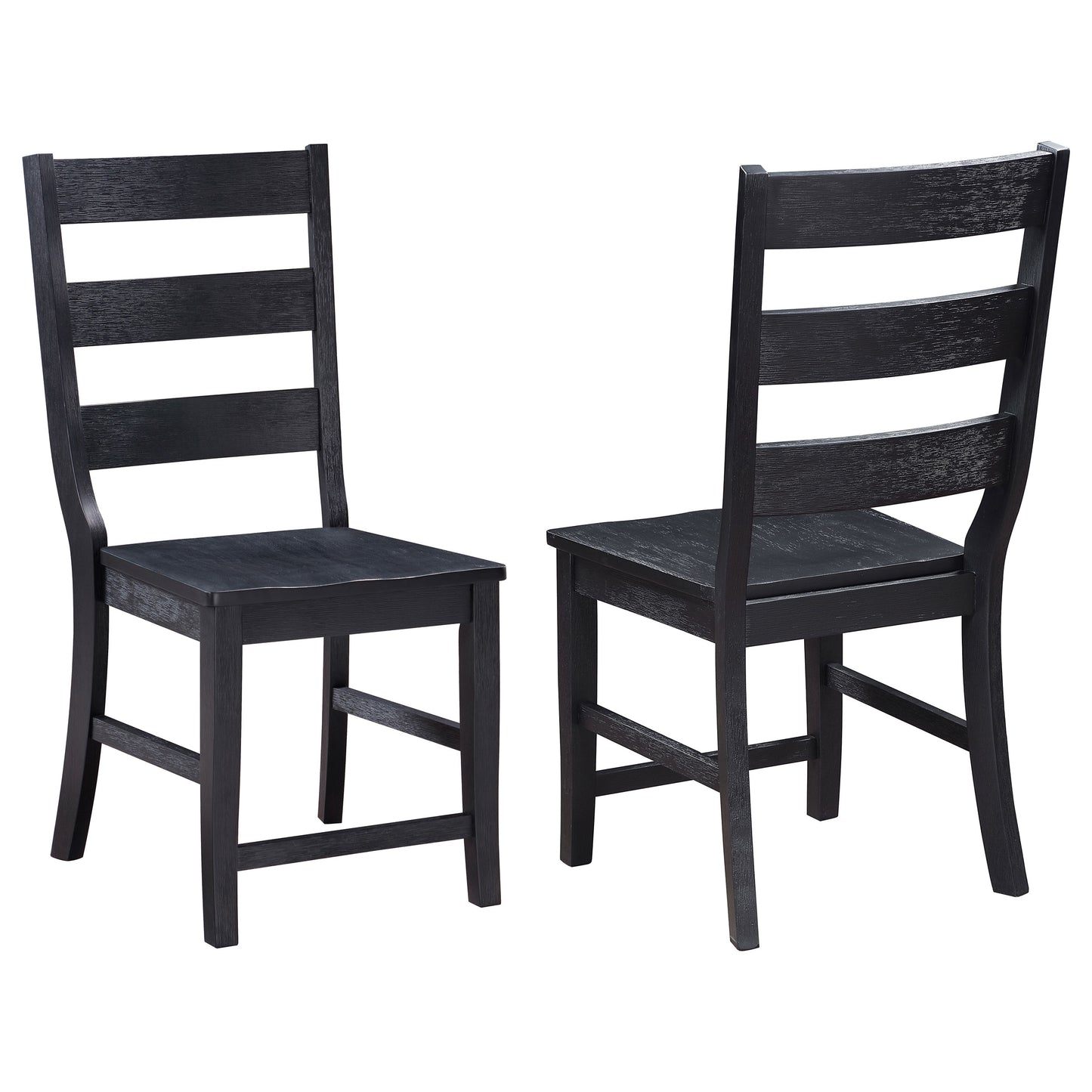 rilynn ladder back wood dining side chair black (set of 2)