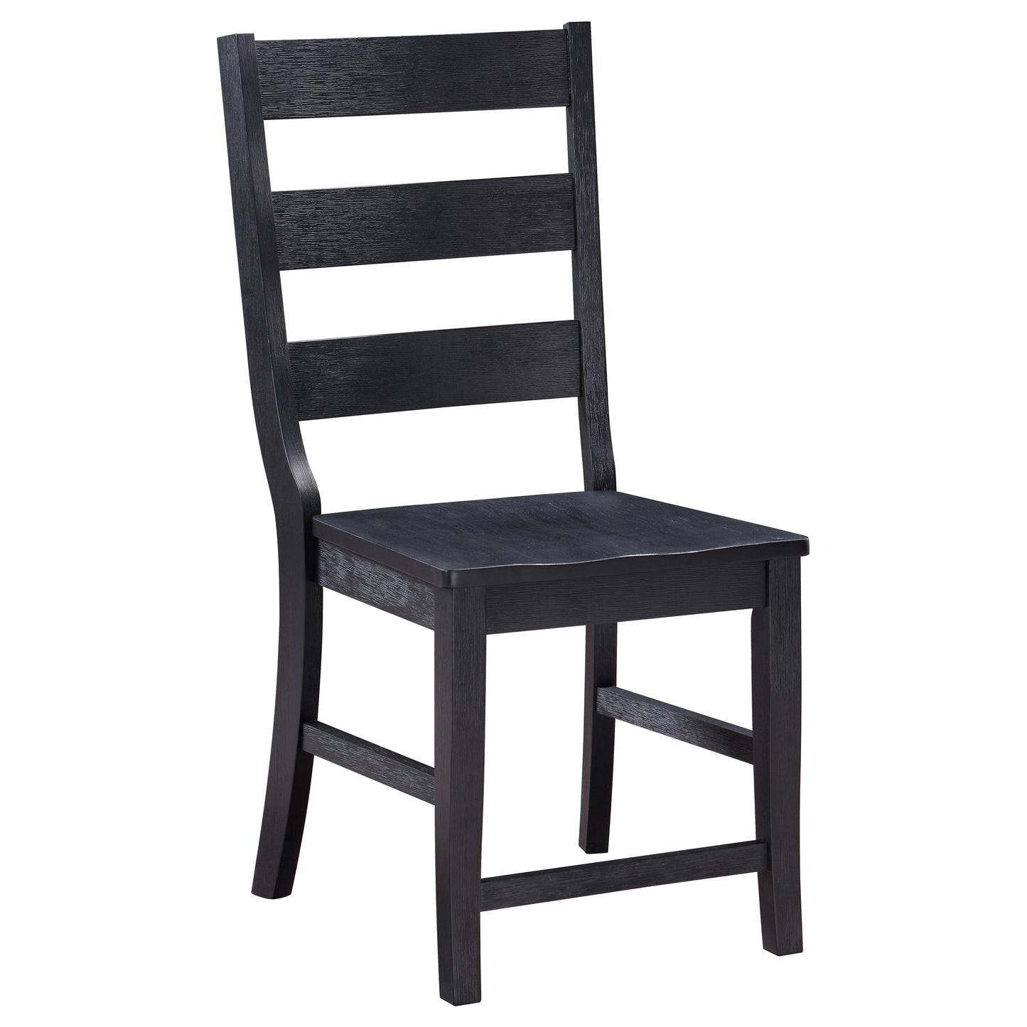 rilynn ladder back wood dining side chair black (set of 2)