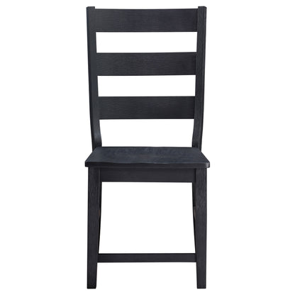 Rilynn Ladder Back Wood Dining Side Chair Black (Set of 2)