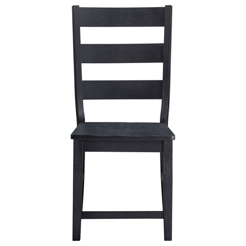 Laredo Ladder Back Wood Dining Side Chair Black (Set of 2)Black