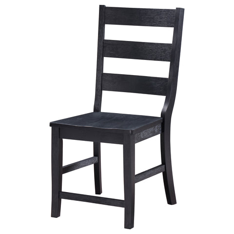 Laredo Ladder Back Wood Dining Side Chair Black (Set of 2)Black